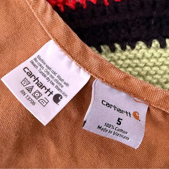 double knee Bib overall Carhartt brown size 5 kids - Picture 6 of 6